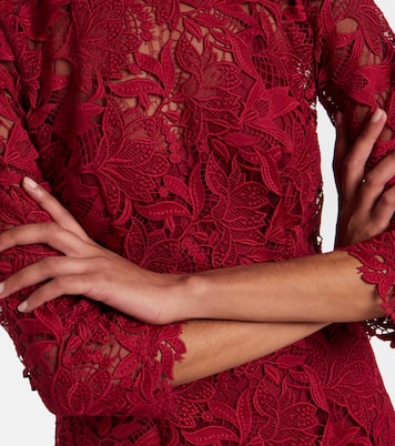 Abito midi in pizzo con cintura | Carolina Herrera