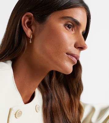 Hidden Gem 18kt gold huggie earrings with diamonds | Octavia Elizabeth