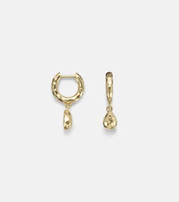 Hidden Gem 18kt gold huggie earrings with diamonds | Octavia Elizabeth