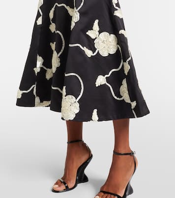 Robe midi Ana brodée | Rotate