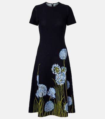 Robe midi en jacquard à fleurs | Oscar de la Renta