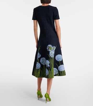 Robe midi en jacquard à fleurs | Oscar de la Renta