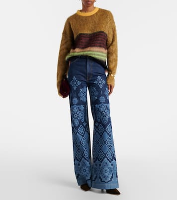 Bedruckte High-Rise Flared Jeans Partenope | La DoubleJ