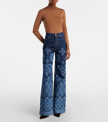 Bedruckte High-Rise Flared Jeans Partenope | La DoubleJ