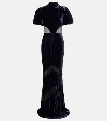 Minerva lace-trimmed velvet gown | Rebecca Vallance