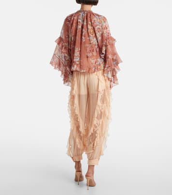 Rebellion Splice ruffled silk tapered pants | Zimmermann