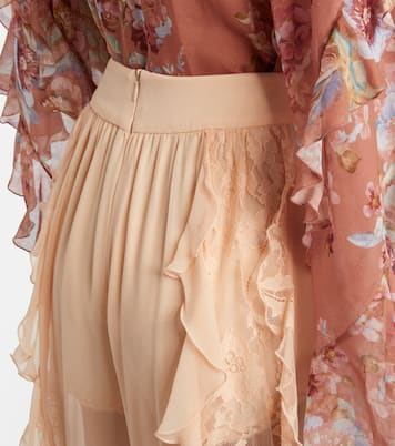 Rebellion Splice ruffled silk tapered pants | Zimmermann