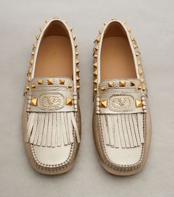 Loafers Plaster Caster aus Metallic-Leder | Valentino Garavani