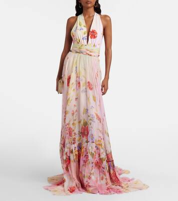 Floral silk gown | Roberto Cavalli