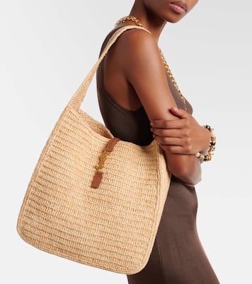 Schultertasche Le 5 à 7 Large aus Raffiabast | Saint Laurent