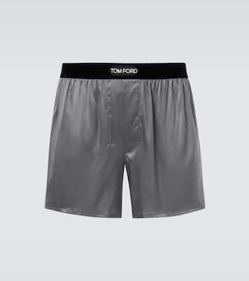 Logo silk-blend boxer briefs | Tom Ford