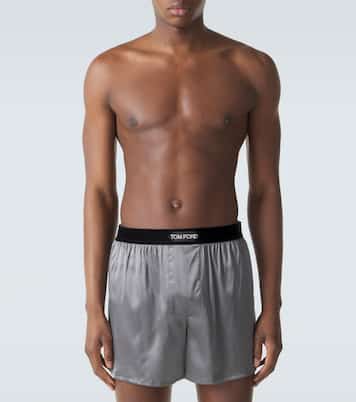 Logo silk-blend boxer briefs | Tom Ford