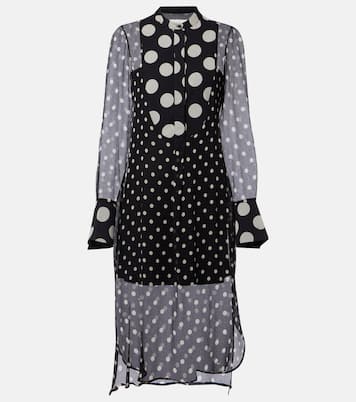 Polka-dot semi-sheer silk midi dress | Nina Ricci