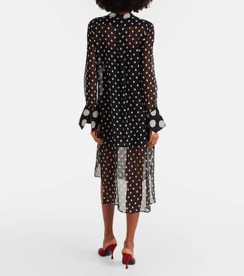 Polka-dot semi-sheer silk midi dress | Nina Ricci