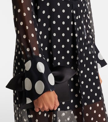 Polka-dot semi-sheer silk midi dress | Nina Ricci