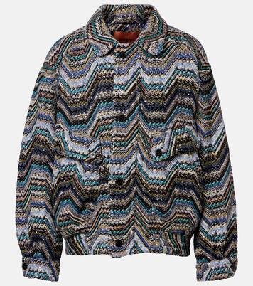 Zigzag oversized jacquard wool-blend jacket | Missoni