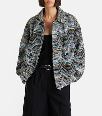 Zigzag oversized jacquard wool-blend jacket | Missoni