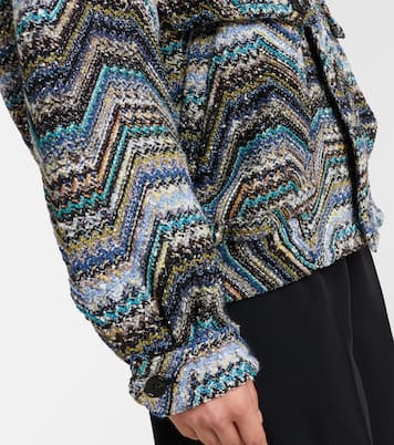 Zigzag oversized jacquard wool-blend jacket | Missoni