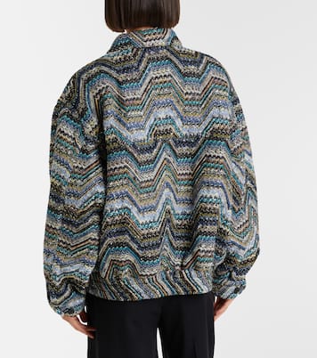 Zigzag oversized jacquard wool-blend jacket | Missoni