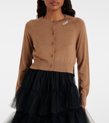 Cardigan aus Wolle und Seide mit Kristallen | Simone Rocha