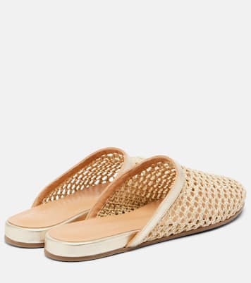 Leather-trimmed raffia mules | Ancient Greek Sandals