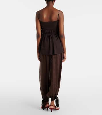 Striped silk-blend wide-leg pants | Xu Zhi