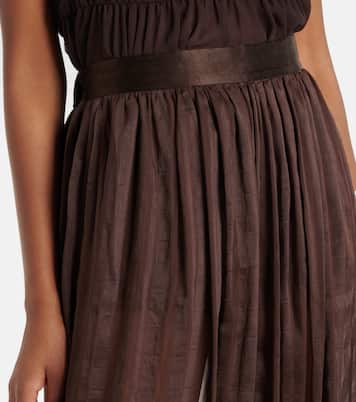 Striped silk-blend wide-leg pants | Xu Zhi