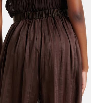 Striped silk-blend wide-leg pants | Xu Zhi