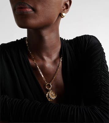 Halskette Infinite Gratitude & Crescent aus 18kt Gelbgold mit Diamanten | FoundRae