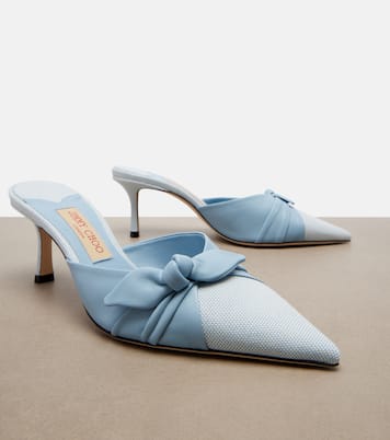 Mules Livi en toile et cuir à nœud | Jimmy Choo