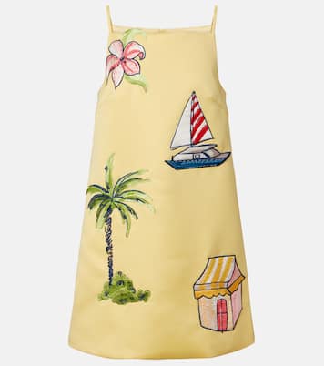 Leia beaded patch-appliqué minidress | Leo Lin