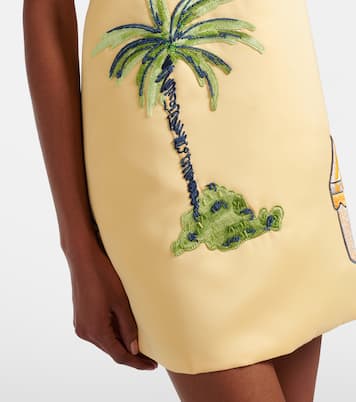 Leia beaded patch-appliqué minidress | Leo Lin