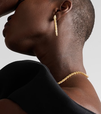 Serpenti Viper 18kt gold earrings with diamonds | Bvlgari