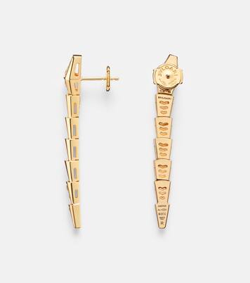 Serpenti Viper 18kt gold earrings with diamonds | Bvlgari