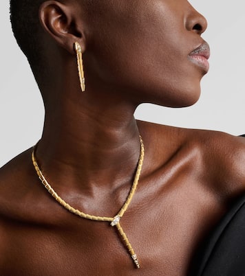 Serpenti Viper 18kt gold earrings with diamonds | Bvlgari