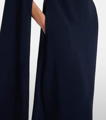Embroidered caped silk-blend gown | Oscar de la Renta