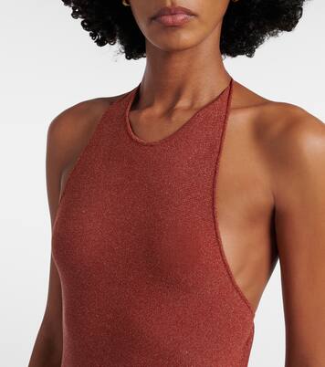 Plissé halterneck cotton-blend maxi dress | Faithfull