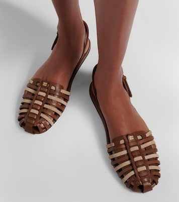 Sandales slingback en cuir et daim | Miu Miu