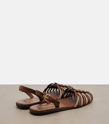 Sandales slingback en cuir et daim | Miu Miu