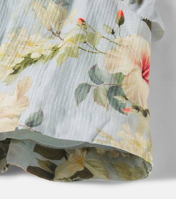 Mahon floral ruffled cotton tank top | Zimmermann Kids