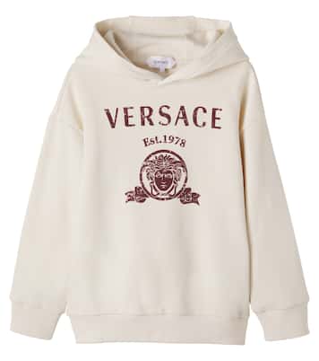 Medusa printed cotton jersey hoodie | Versace Kids