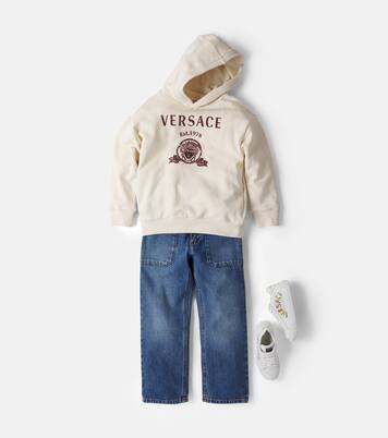 Medusa printed cotton jersey hoodie | Versace Kids