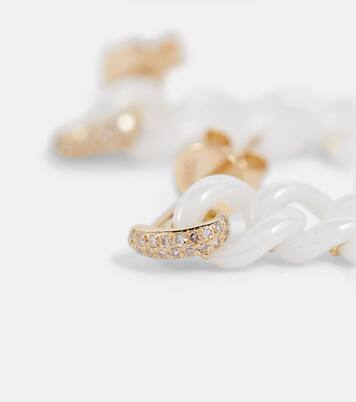 Orecchini Link Drop in oro 18kt con diamanti | Shay Jewelry