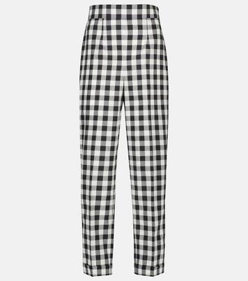 Gingham high-rise cotton pants | Miu Miu