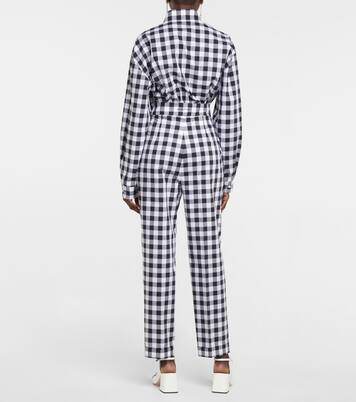 Gingham high-rise cotton pants | Miu Miu
