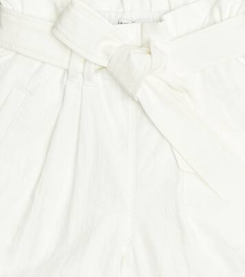 Cotton-blend paperbag shorts | Brunello Cucinelli Kids