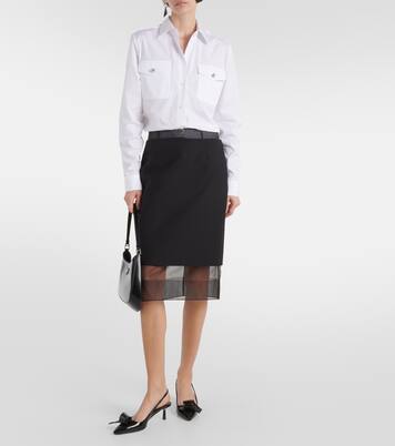 Midirock aus Crinoline und Schurwolle | Prada