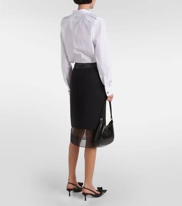 Midirock aus Crinoline und Schurwolle | Prada