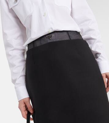 Midirock aus Crinoline und Schurwolle | Prada