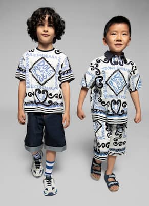 Bedruckte Bermuda-Shorts aus Baumwolle | Dolce&Gabbana Kids